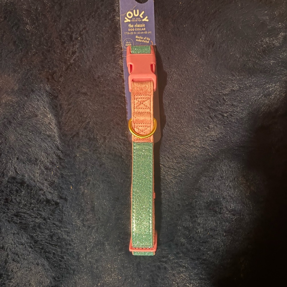 Youly Sparkle Dog Collar - Green and Pink